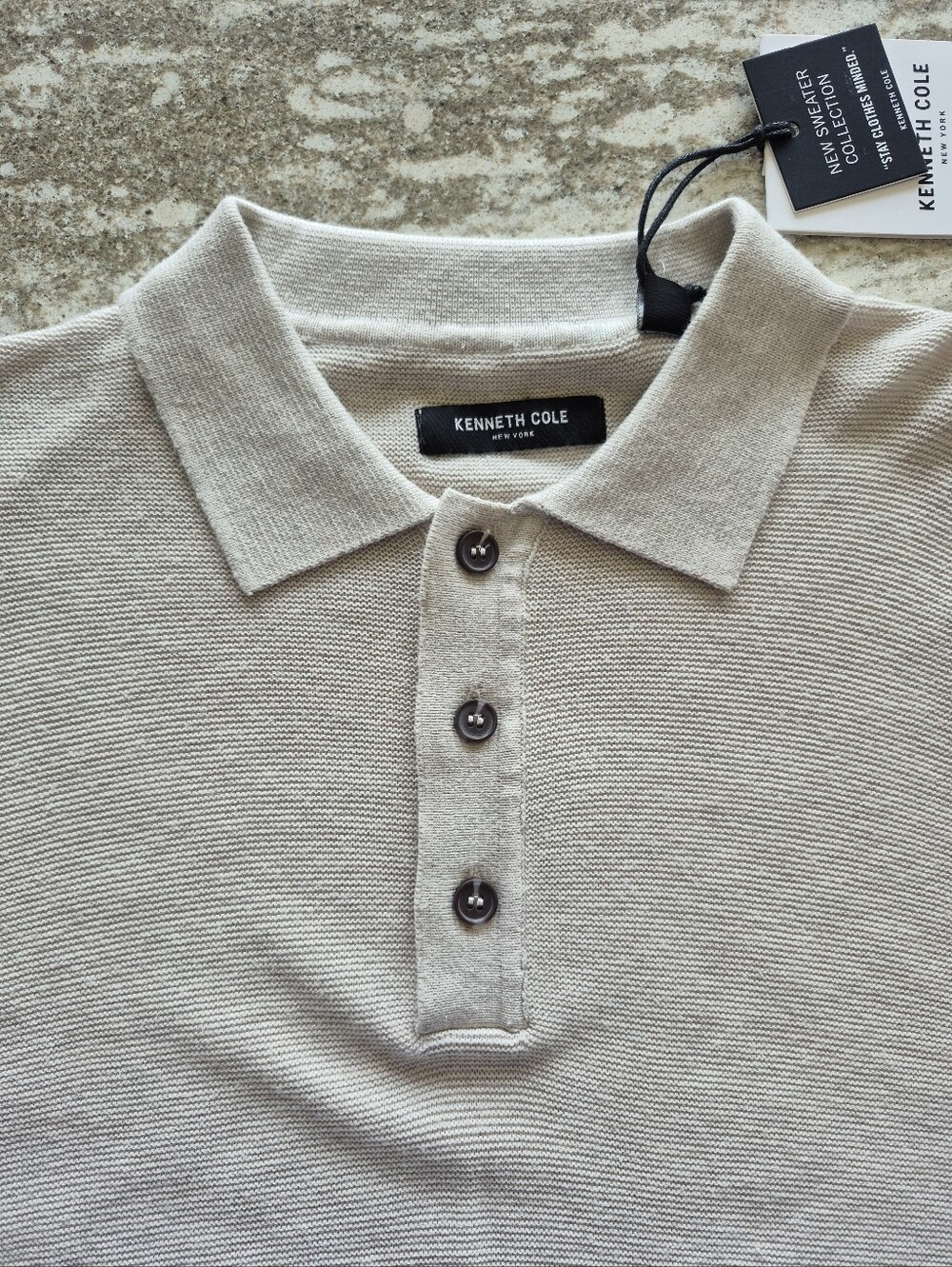 Kenneth Cole Men's Long Sleeve Sweater Polo New Size Large